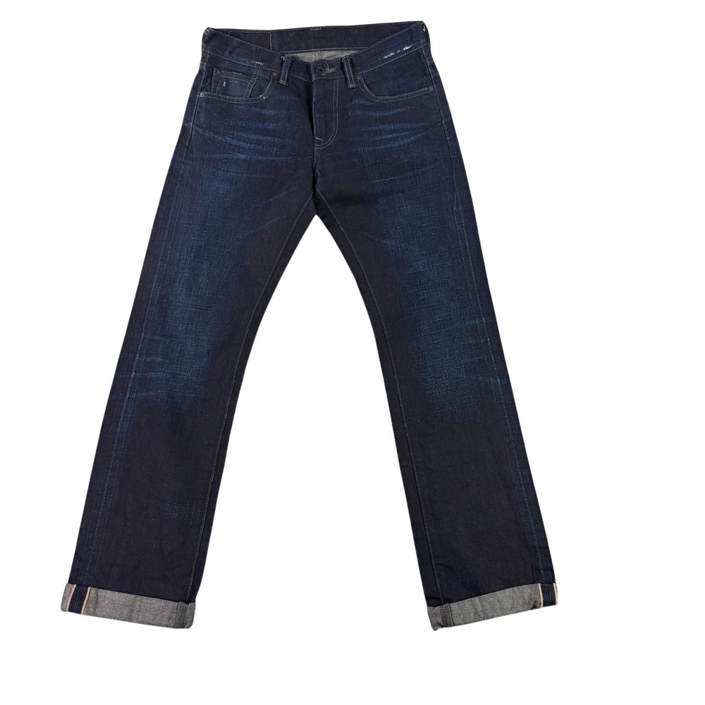Levi's Hesher Jeans Mens 30x34 Dark Indigo Selvedge Hemp Blend Slim Straight